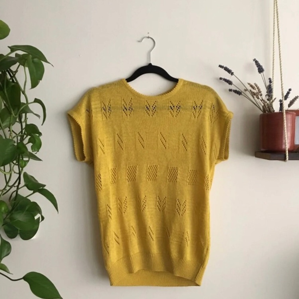 Vintage Yellow Knitted Sweater Top